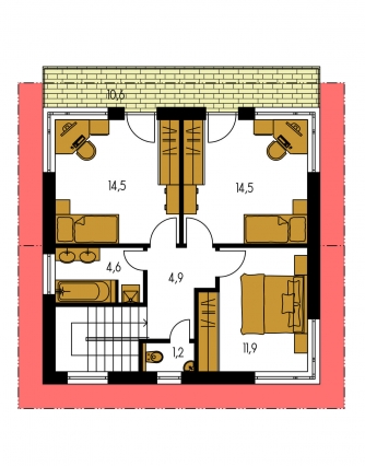 Grundriss des Obergeschosses - TREND 286
